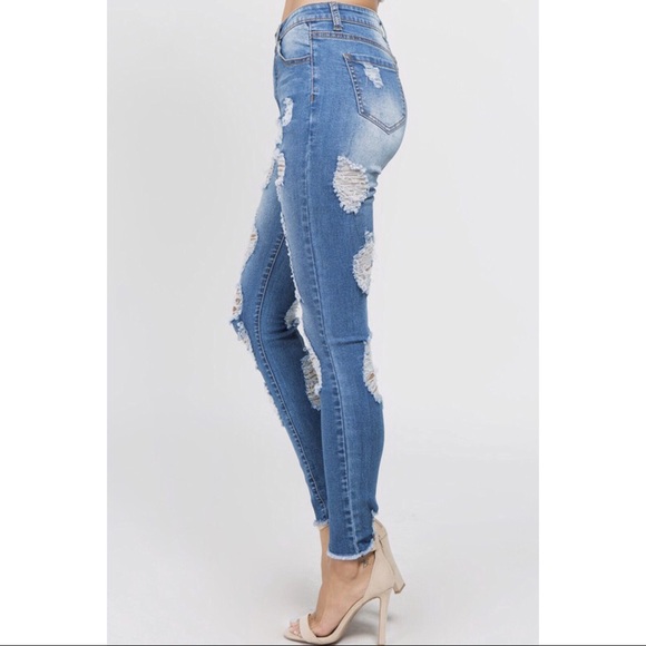 PLUS!!! Skinny High Rise Distressed Denim - Picture 3 of 5